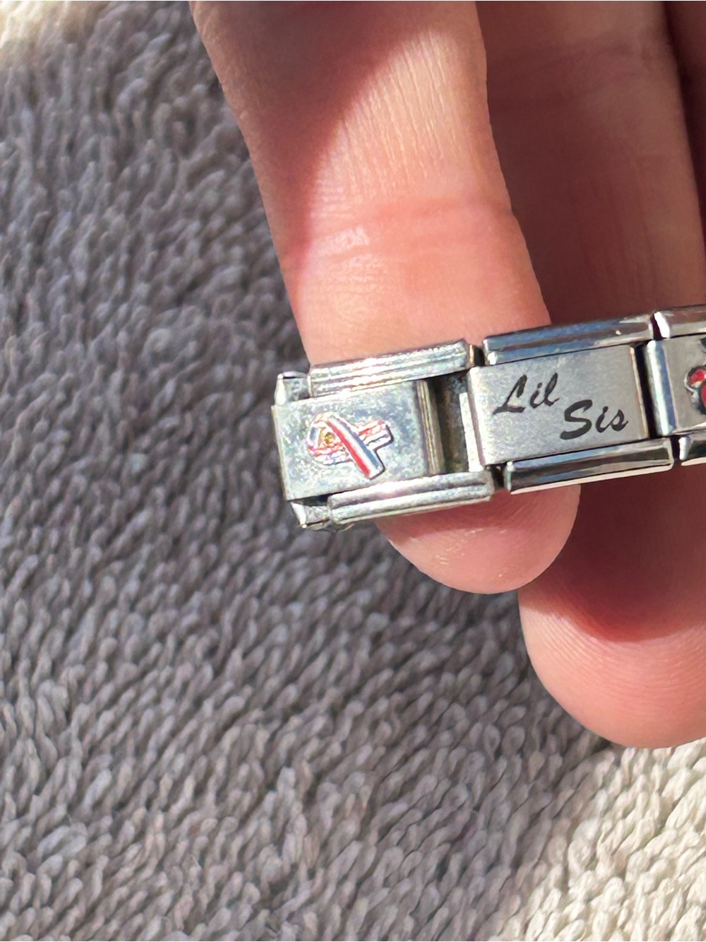 Vintage Silver-Tone Black Dial Quartz charm Bracelet Watch - Picture 6 of 10